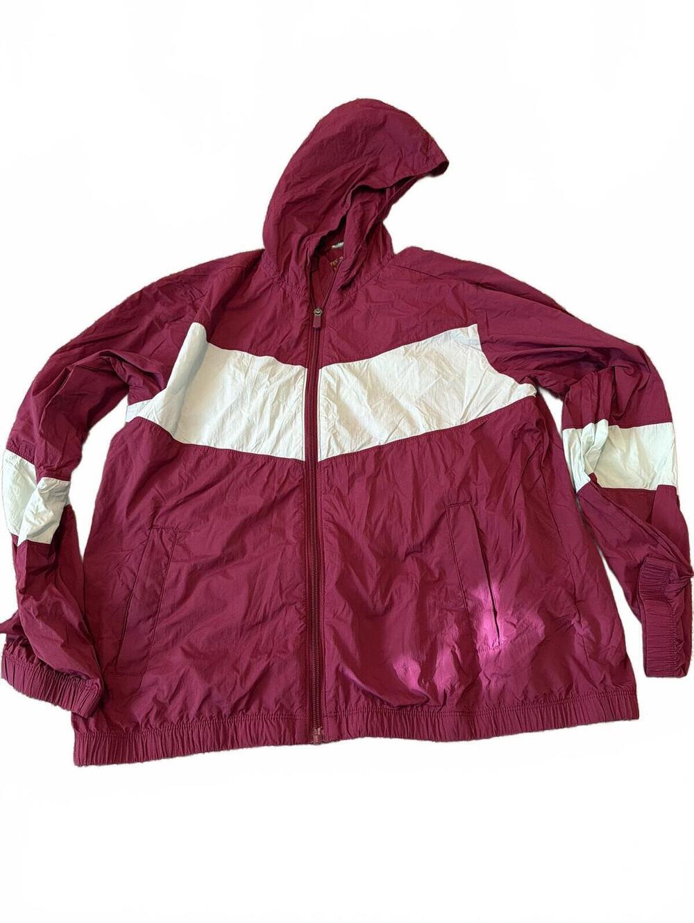 Tek Gear Kids Hooded Jacket L Husky Burgundy Windbreaker